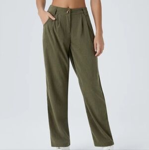 Halara Mid Rise Zipper Pocket Corduroy Casual Pants Small NWT
